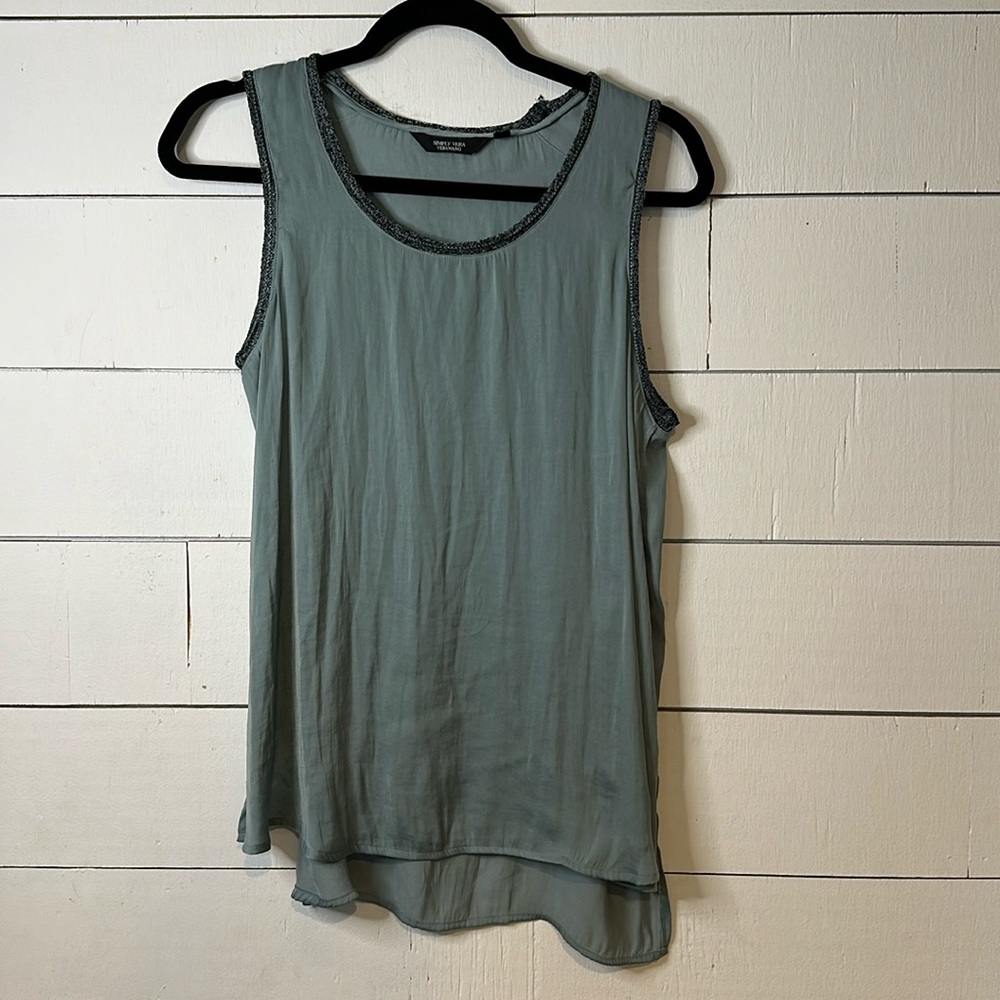 Simply Vera, Vera Wang, medium, green/grey tank top.